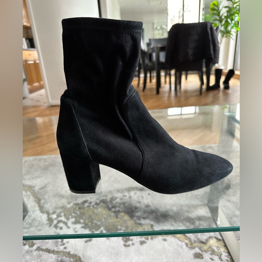 Stuart Weitzman Fitted Black Suede Bootie - image 1